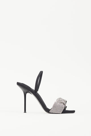 Alexander Wang Black 
Silver Julie Crystal Sandal