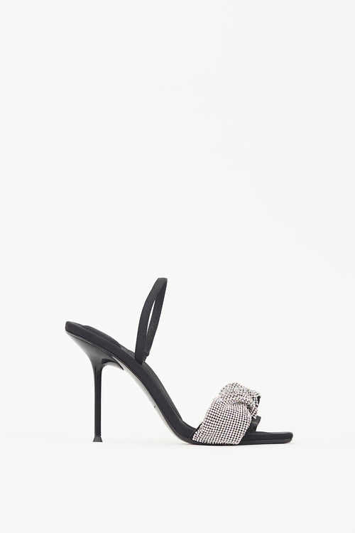 Alexander Wang Black 
Silver Julie Crystal Sandal