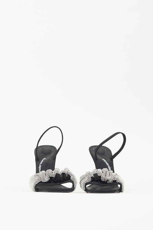 Alexander Wang Black 
Silver Julie Crystal Sandal