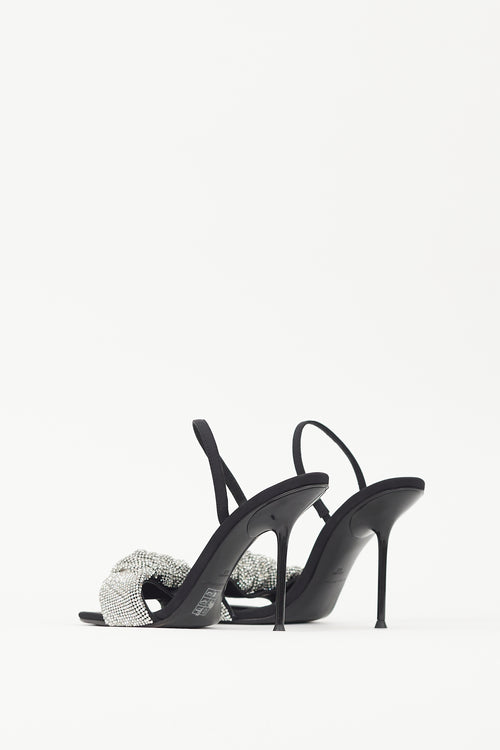 Alexander Wang Black 
Silver Julie Crystal Sandal