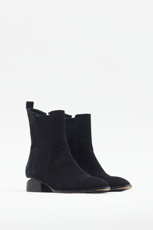 Alexander Wang Black Suede Cut Out Heel Boot