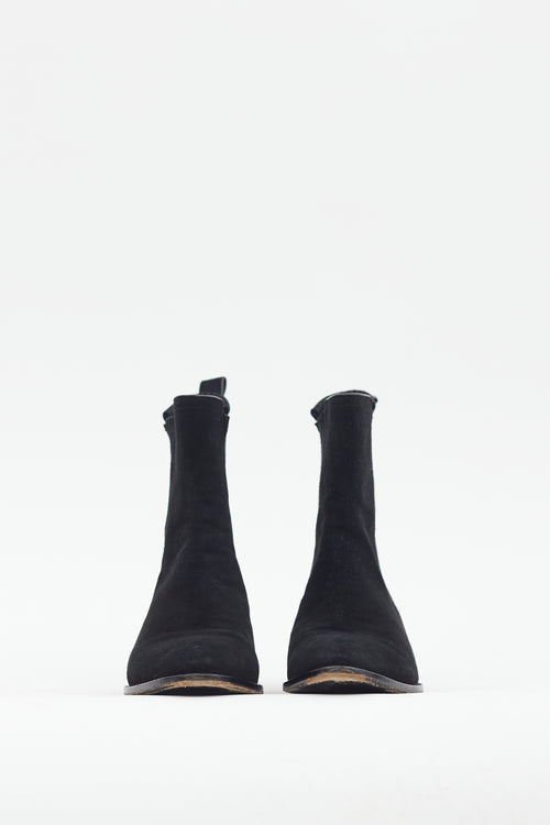 Alexander Wang Black Suede Cut Out Heel Boot