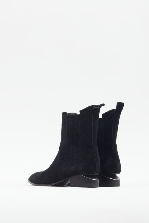 Alexander Wang Black Suede Cut Out Heel Boot