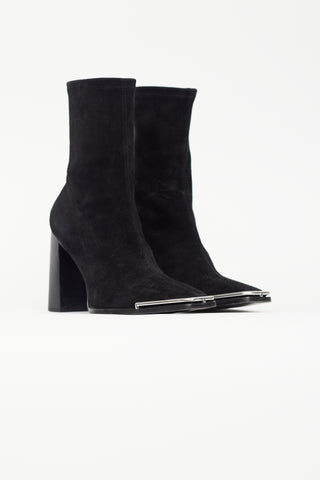 Alexander Wang Black Suede Mascha Ankle Boot