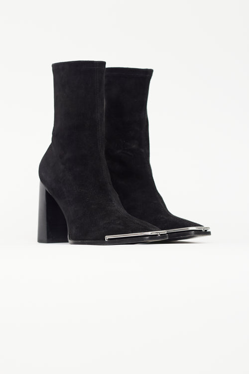 Alexander Wang Black Suede Mascha Ankle Boot