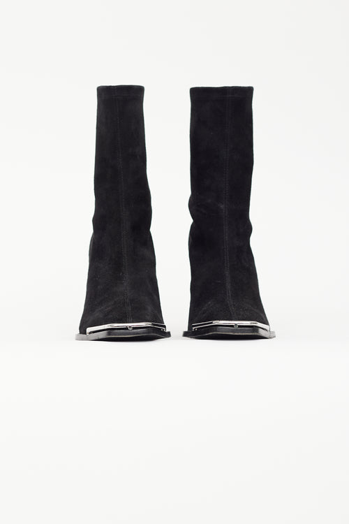 Alexander Wang Black Suede Mascha Ankle Boot