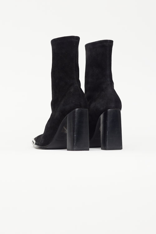 Alexander Wang Black Suede Mascha Ankle Boot