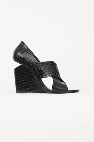 Alexander Wang Black Embossed Leather Heel