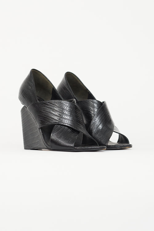 Alexander Wang Black Embossed Leather Heel