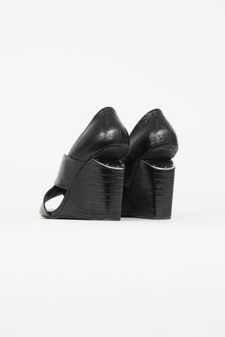 Alexander Wang Black Embossed Leather Heel