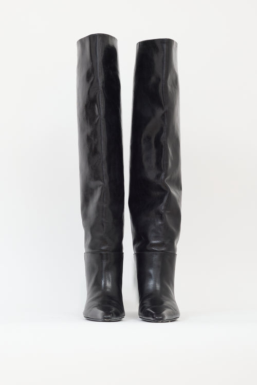 Alexander Wang Black Leather Viola 65 Slouch Boot