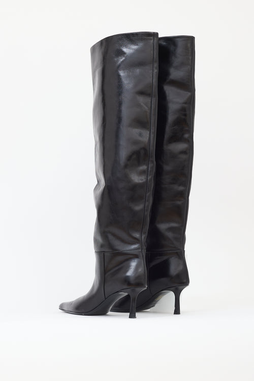 Alexander Wang Black Leather Viola 65 Slouch Boot