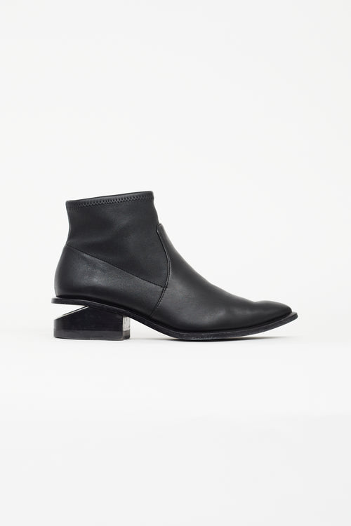 Alexander Wang Black Leather Cut Out Heeled Boot