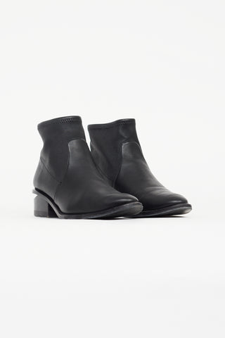 Alexander Wang Black Leather Cut Out Heeled Boot