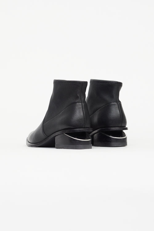 Alexander Wang Black Leather Cut Out Heeled Boot