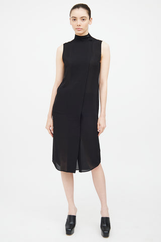 T by Alexander Wang Black Asymmetrical Dress