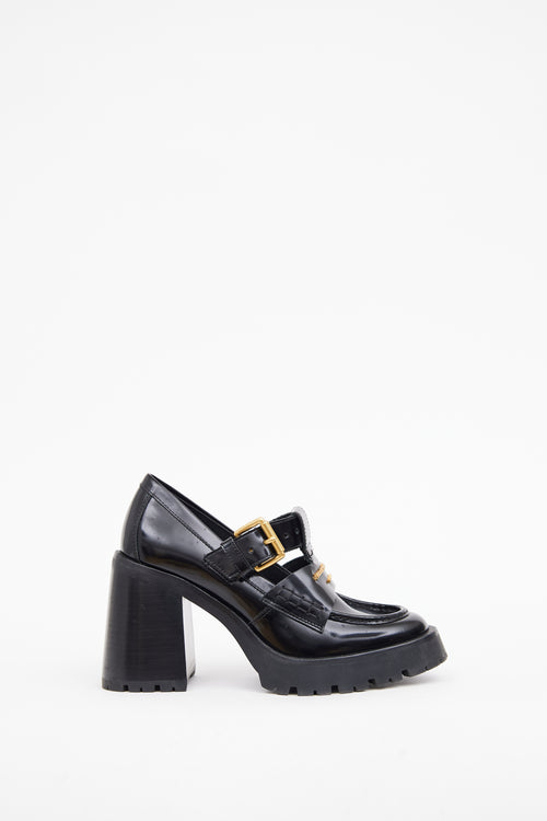 Alexander Wang Black Patent Carter Heeled Loafer