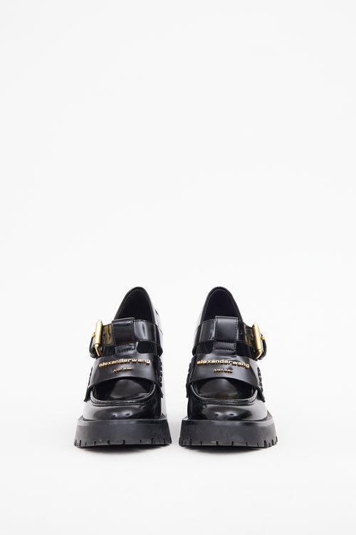 Alexander Wang Black Patent Carter Heeled Loafer