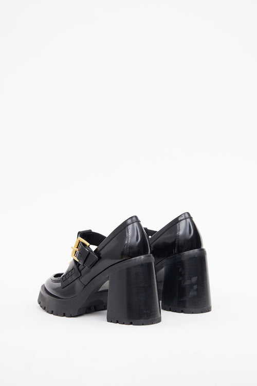 Alexander Wang Black Patent Carter Heeled Loafer