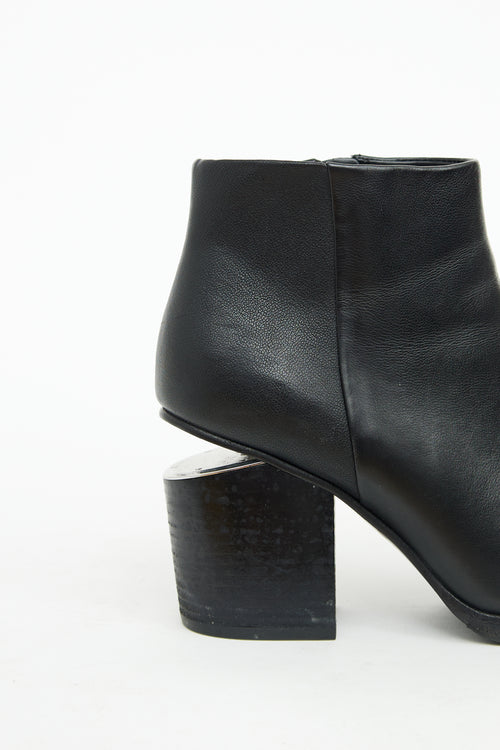 Alexander Wang Black 
Silver Tone Gabi Bootie