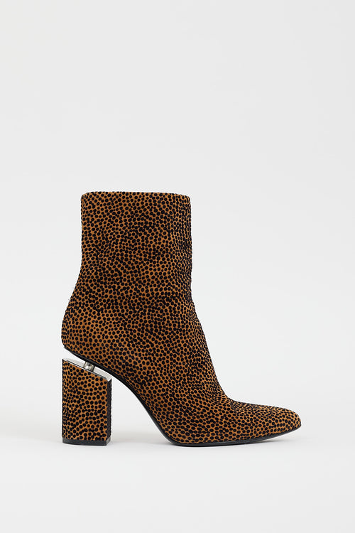 Alexander Wang Brown 
Black Suede Dotted Kirby Boot