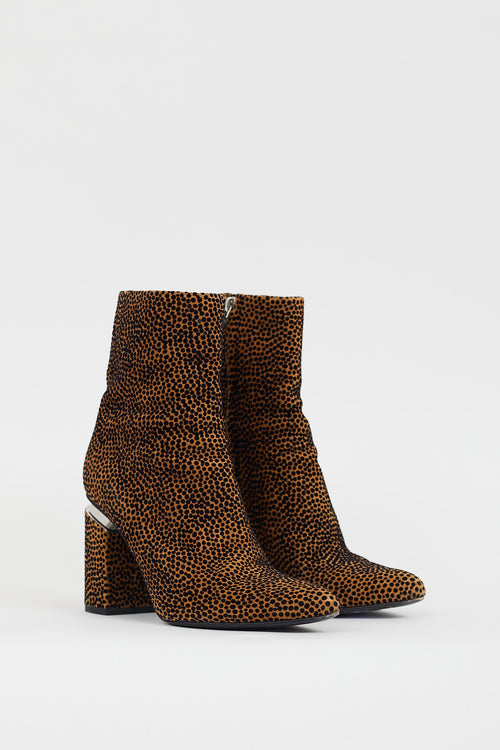 Alexander Wang Brown 
Black Suede Dotted Kirby Boot