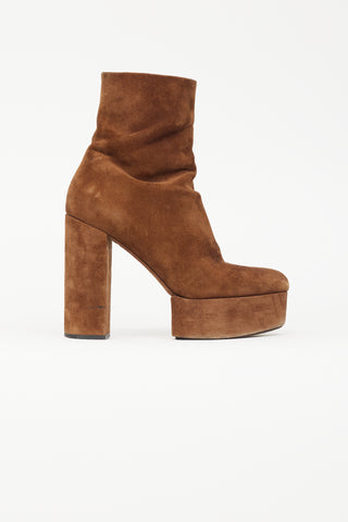 Alexander Wang Brown Suede Platform Ankle Boot