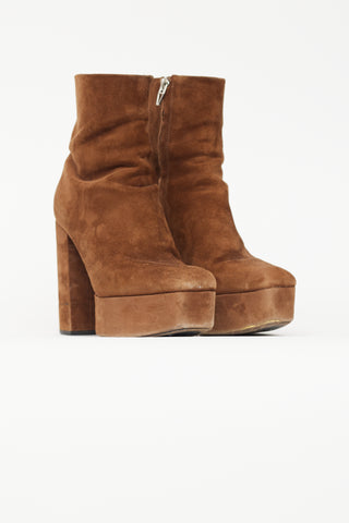 Alexander Wang Brown Suede Platform Ankle Boot