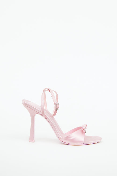 Alexander Wang Pink Satin Bow Charm Sandal