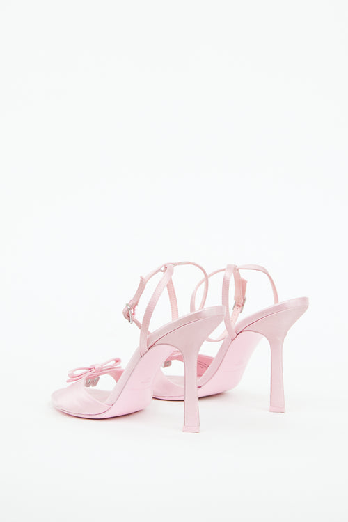 Alexander Wang Pink Satin Bow Charm Sandal