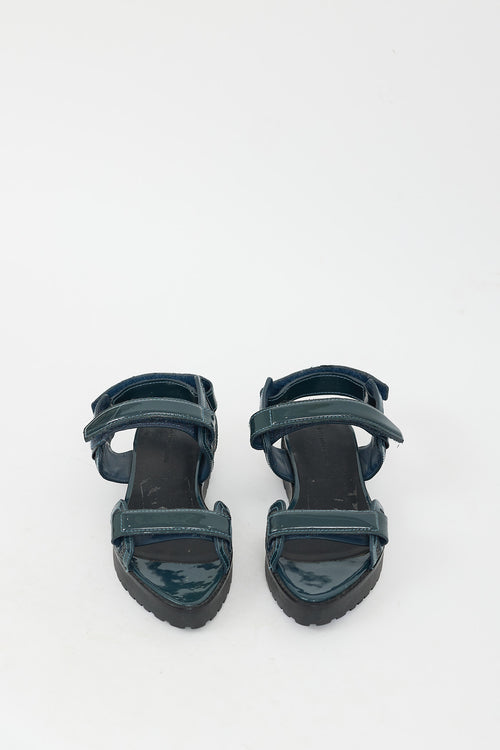 Alexander Wang Teal Patent Leather Karlie Sandal