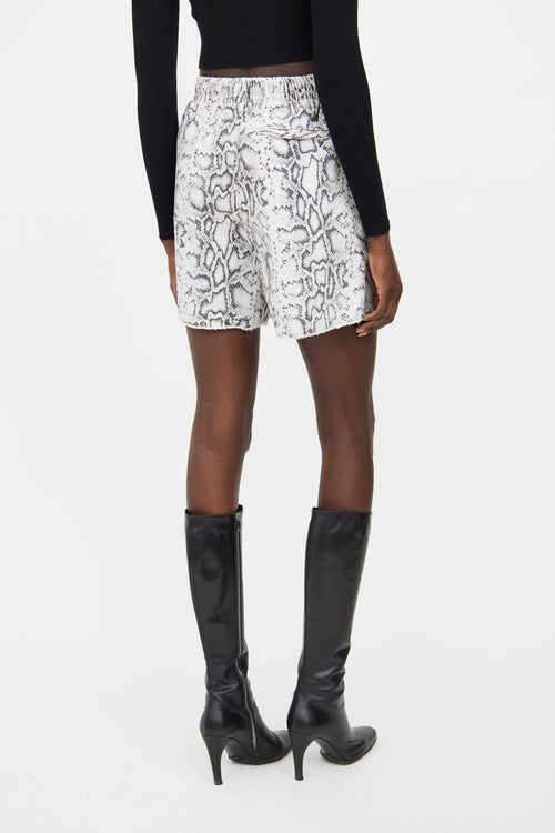 Alexander Wang White Print Drawstring Shorts