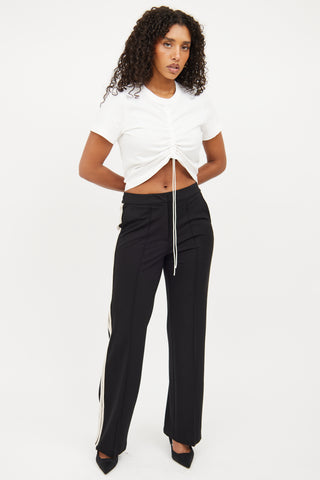 T by Alexander Wang White Ruched Crop Top