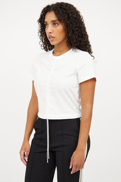 T by Alexander Wang White Ruched Crop Top