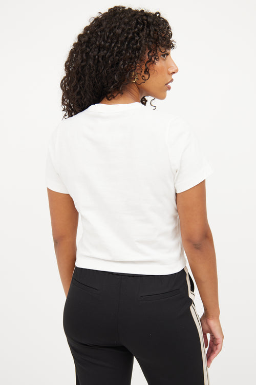 T by Alexander Wang White Ruched Crop Top