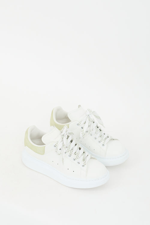 White 
Green Leather Oversized Sneaker