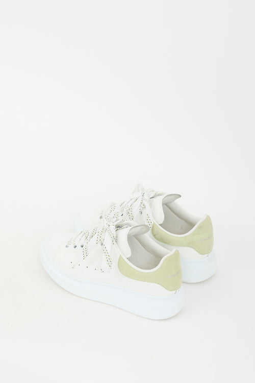 White 
Green Leather Oversized Sneaker