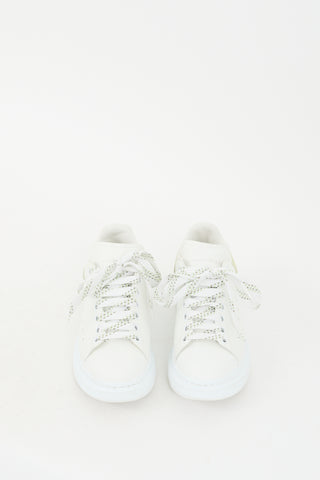 White 
Green Leather Oversized Sneaker