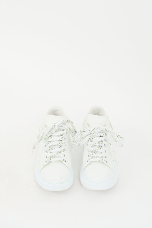 White 
Green Leather Oversized Sneaker