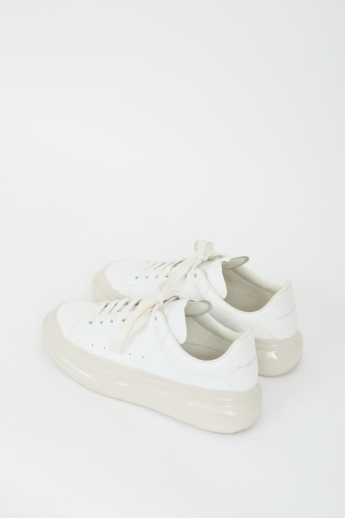 Alexander McQueen White Leather 
Rubber Oversized Sneaker