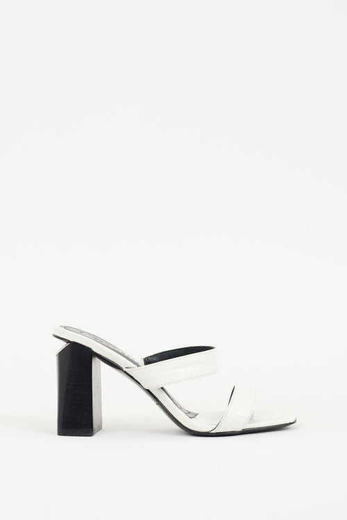 Alexander Wang White Embossed Leather Hayden Heel