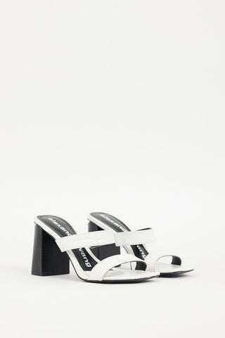 Alexander Wang White Embossed Leather Hayden Heel