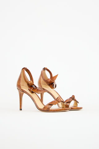 Alexandre Birman Exotic Leather Clarita Bow Heel