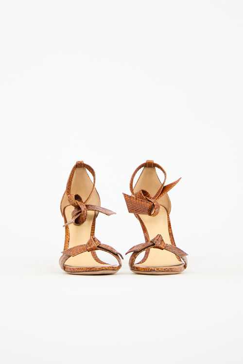 Alexandre Birman Exotic Leather Clarita Bow Heel