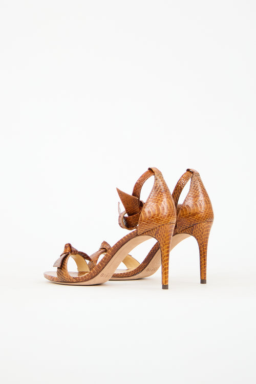 Alexandre Birman Exotic Leather Clarita Bow Heel