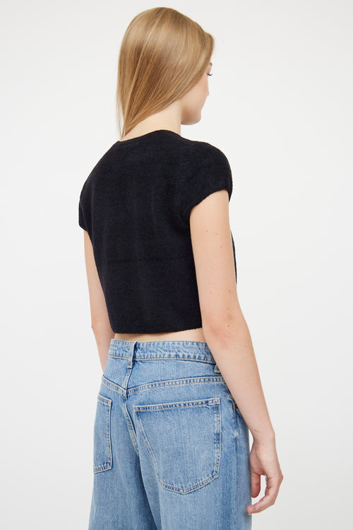 Alice + Olivia Black Crop Chain Detail Top