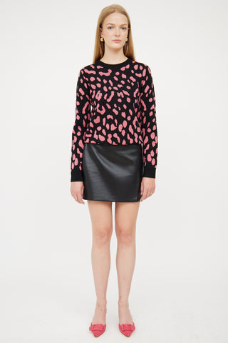 Alice + Olivia Black 
Pink Print Sweater