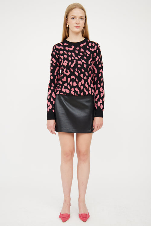 Alice + Olivia Black 
Pink Print Sweater