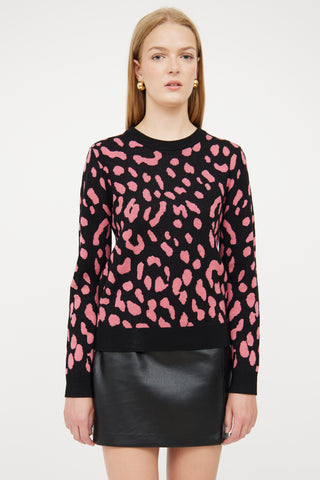 Alice + Olivia Black 
Pink Print Sweater