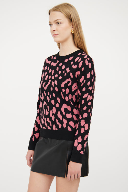 Alice + Olivia Black 
Pink Print Sweater